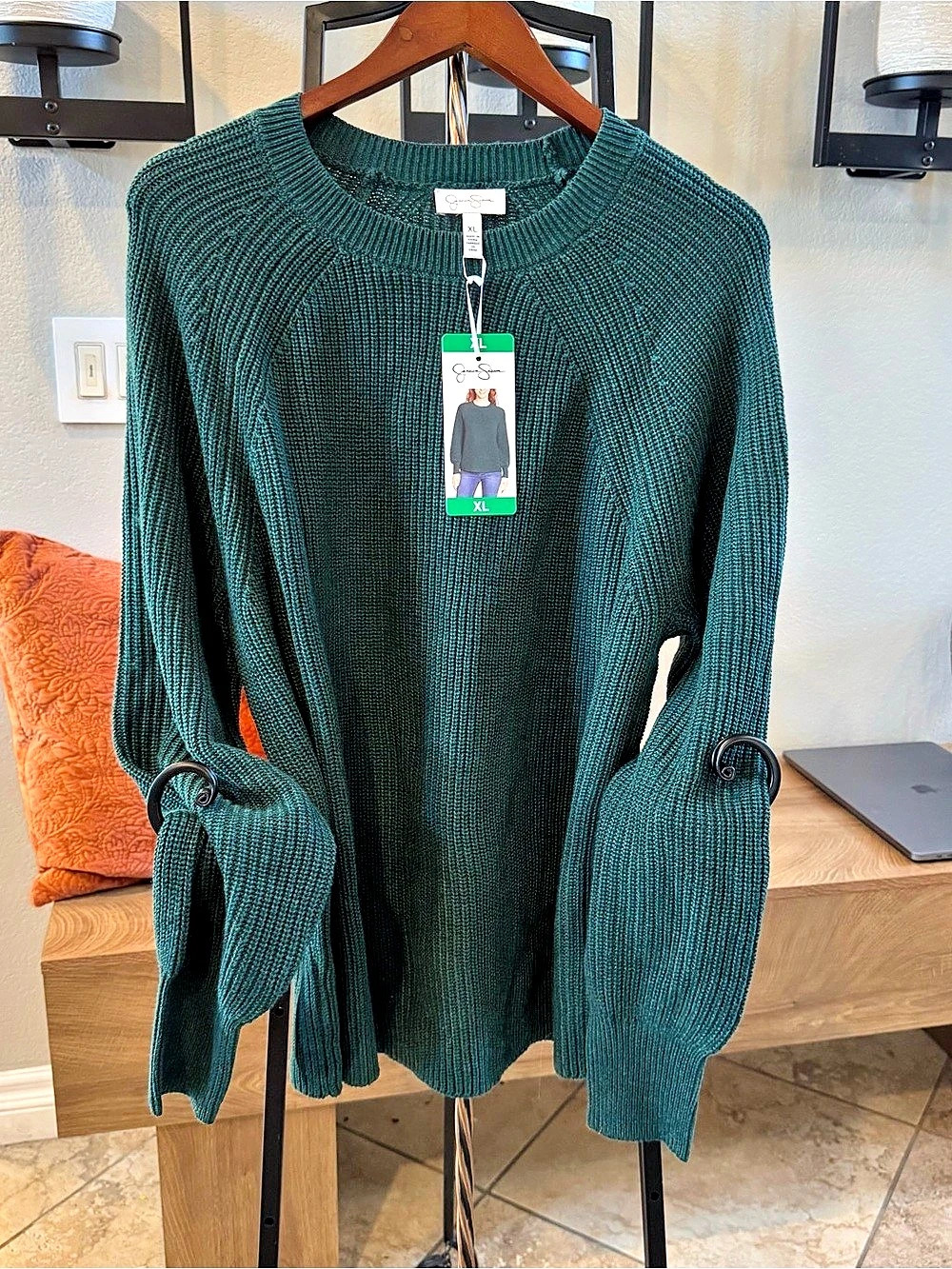 Jessica Simpson Knit Sweater Green XL NWT